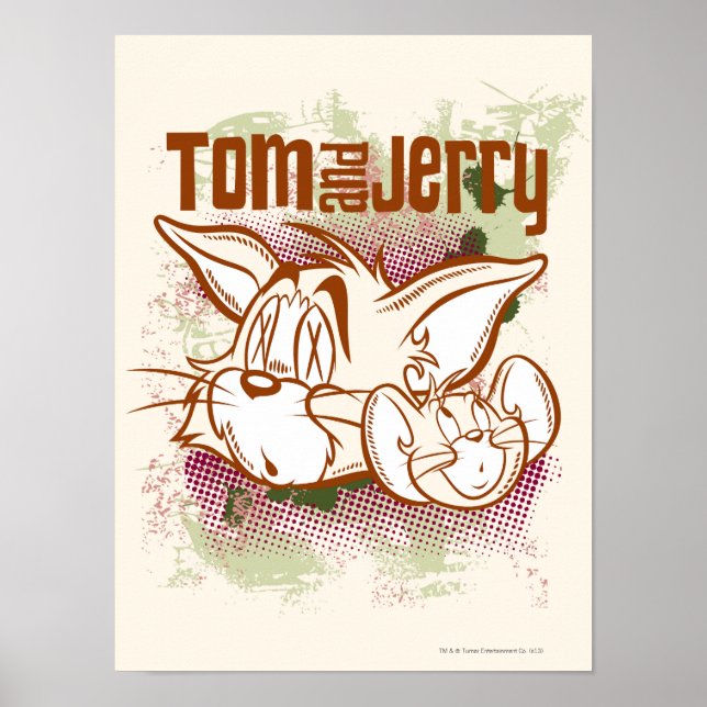 Tom and Jerry Brown and Green Poster (Front)