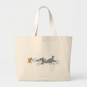Tom and Jerry Chase Large Tote Bag