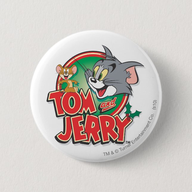 Tom and Jerry Classic Logo 6 Cm Round Badge (Front)
