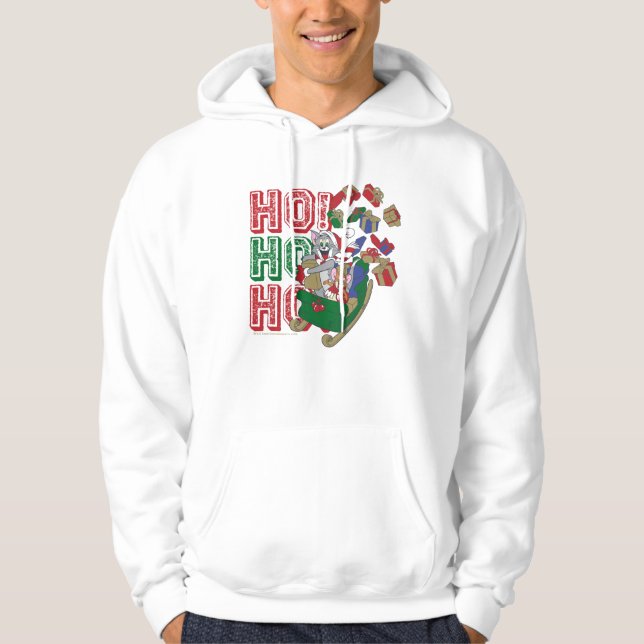 Tom and Jerry Delivering Gifts In A Sleigh Hoodie (Front)