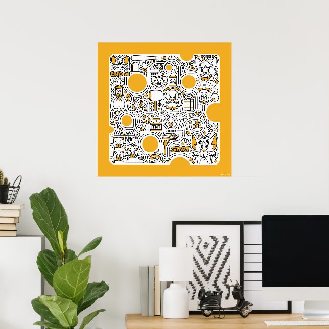 Tom and Jerry Doodle Art Poster (Home Office)
