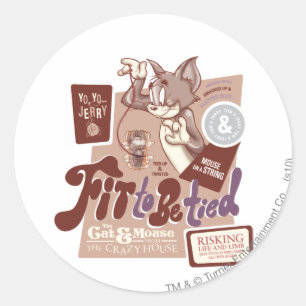 Tom and Jerry Fit To Be Tied Classic Round Sticker