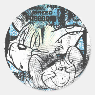 Tom and Jerry Grimey Classic Round Sticker