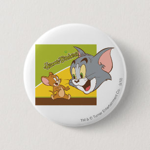 Tom and Jerry Hanna Barbera Logo 6 Cm Round Badge