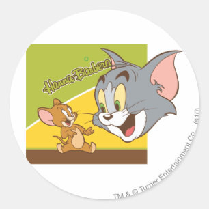 Tom and Jerry Hanna Barbera Logo Classic Round Sticker