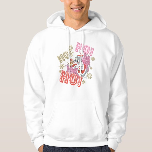 Tom and Jerry "Ho! Ho! Ho!" Santa Gift Delivery Hoodie (Front)