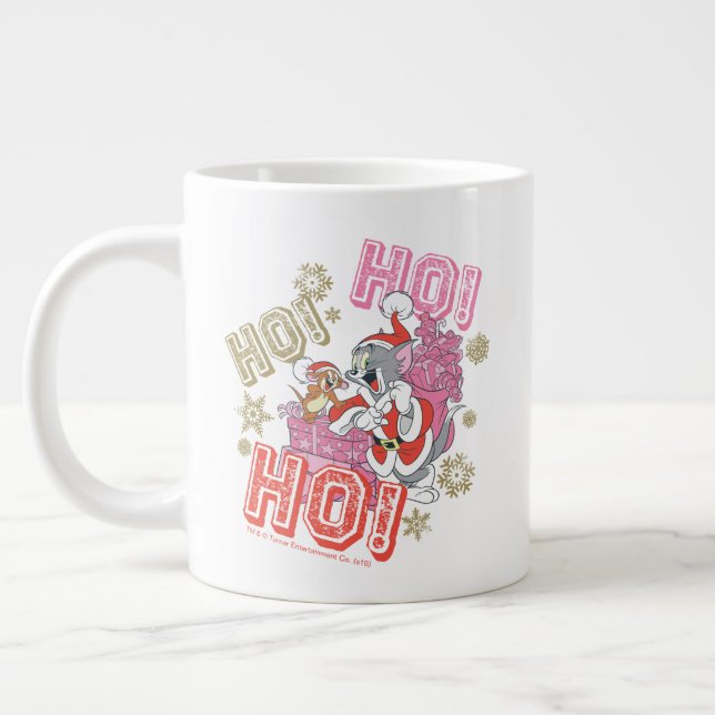 Tom and Jerry "Ho! Ho! Ho!" Santa Gift Delivery Large Coffee Mug (Left)