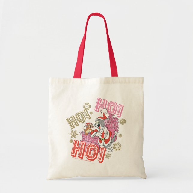 Tom and Jerry "Ho! Ho! Ho!" Santa Gift Delivery Tote Bag (Front)