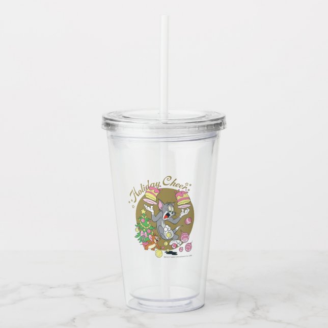 Tom and Jerry Holiday Cheer Acrylic Tumbler (Front)