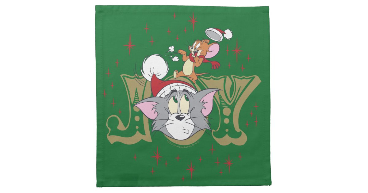 Tom and Jerry Holiday Joy Napkin | Zazzle