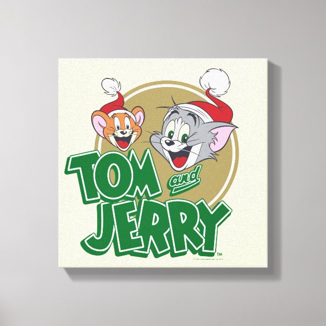 Tom and Jerry Holiday Logo Canvas Print (Front)