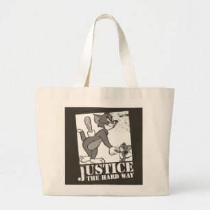 Tom And Jerry Justice the Hard Way Large Tote Bag