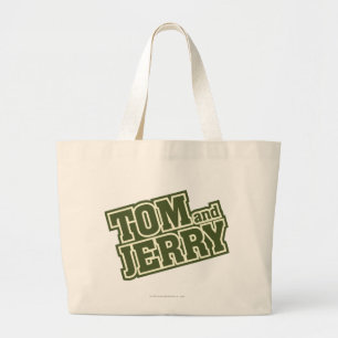 Tom and Jerry Logo 3 Large Tote Bag