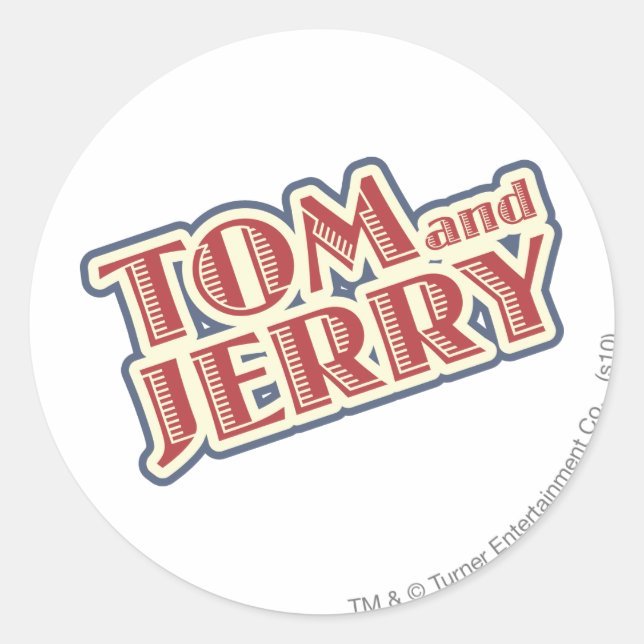 Tom and Jerry Logo Classic Round Sticker (Front)