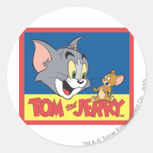 Tom And Jerry Logo Flat Classic Round Sticker