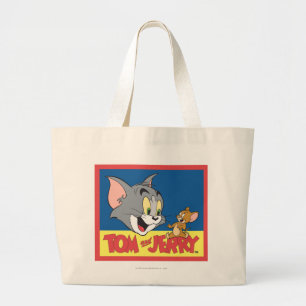 Tom And Jerry Logo Flat Large Tote Bag