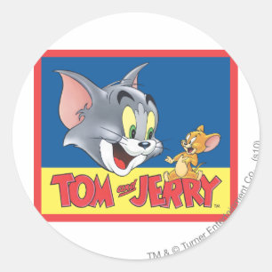 Tom And Jerry Logo Shaded Classic Round Sticker