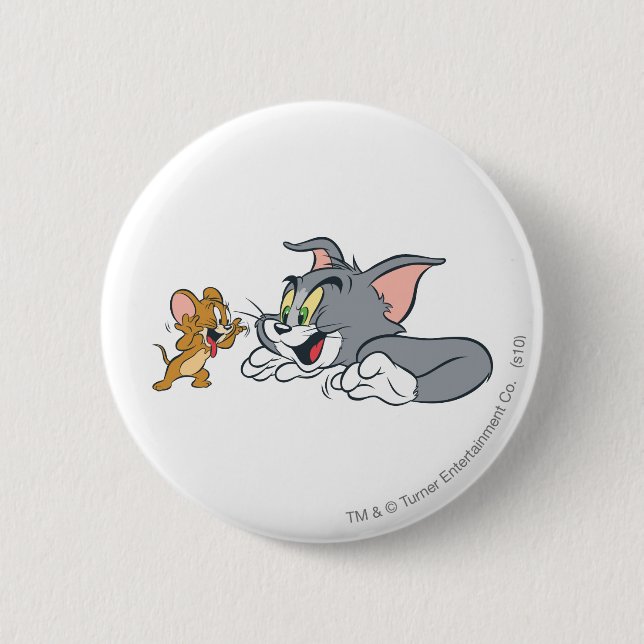 Tom and Jerry Make Faces 6 Cm Round Badge (Front)
