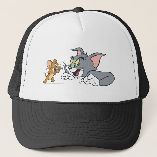 Tom and Jerry Make Faces Trucker Hat (Front)