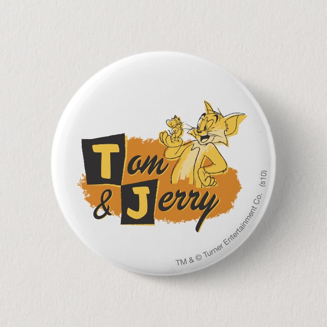Tom and Jerry Mouse In Paw Logo 6 Cm Round Badge (Front)