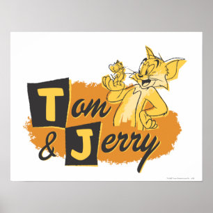 Tom and Jerry Mouse In Paw Logo Poster