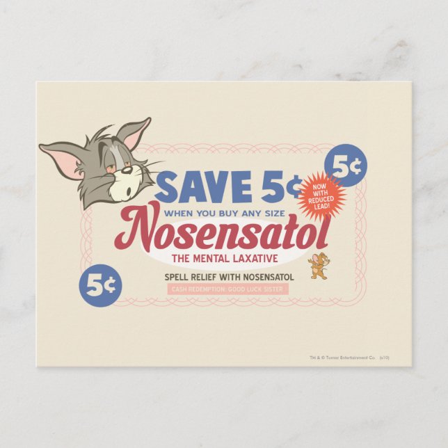 Tom And Jerry Nosensatol Coupon Postcard (Front)