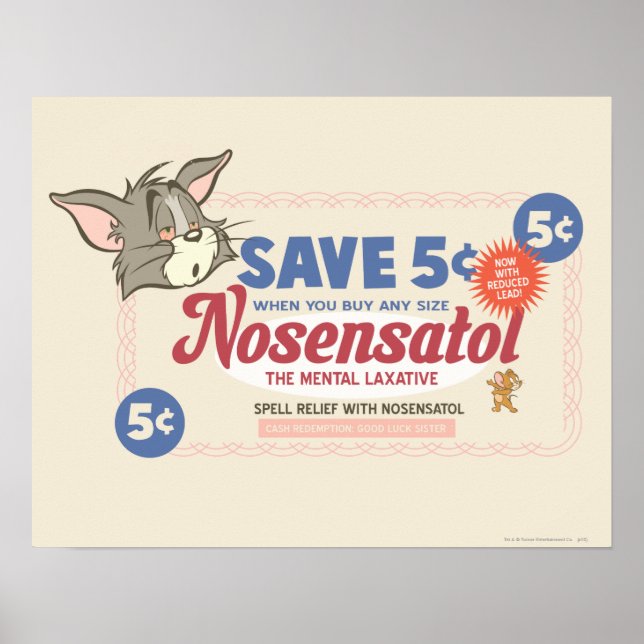 Tom And Jerry Nosensatol Coupon Poster (Front)