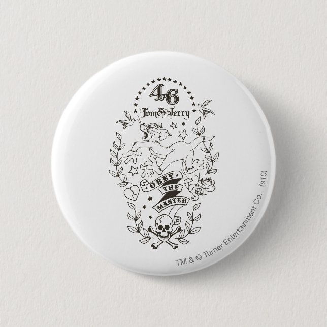 Tom and Jerry Obey The Master 1 6 Cm Round Badge (Front)