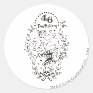 Tom and Jerry Obey The Master 1 Classic Round Sticker