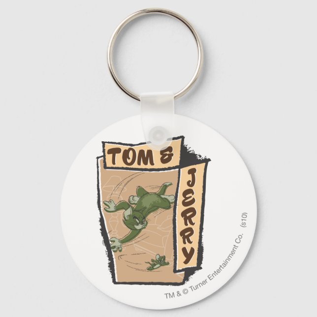 Tom and Jerry On A Tan Couch Key Ring (Front)