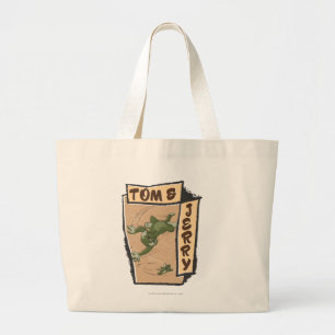 Tom and Jerry On A Tan Couch Large Tote Bag