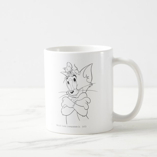 Tom and Jerry On Head Coffee Mug (Right)