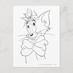 Tom and Jerry On Head Postcard