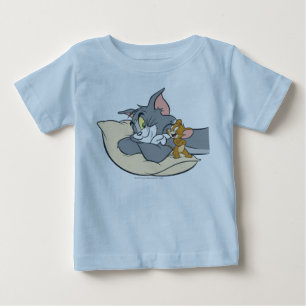 Tom and Jerry On Pillow Baby T-Shirt