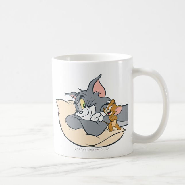 Tom and Jerry On Pillow Coffee Mug (Right)