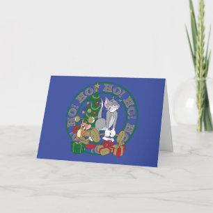 Tom and Jerry Opening Presents Holiday Card