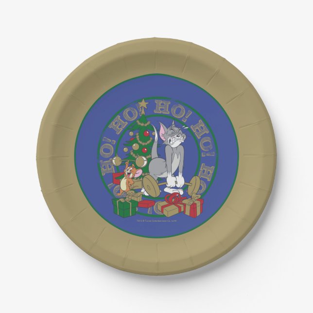 Tom and Jerry Opening Presents Paper Plate (Front)