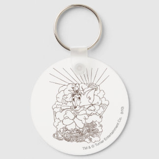 Tom and Jerry Outline Key Ring