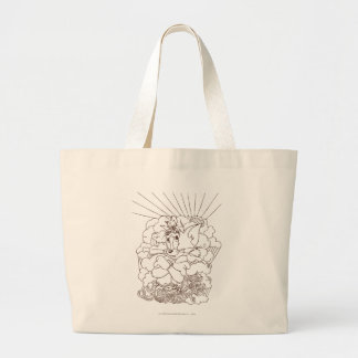 Tom and Jerry Outline Large Tote Bag