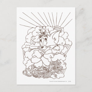 Tom and Jerry Outline Postcard