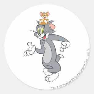 Tom and Jerry Pair Classic Round Sticker