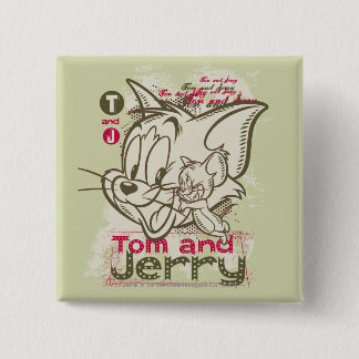 Tom and Jerry Pink and Green 15 Cm Square Badge