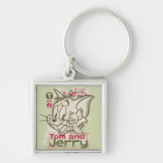 Tom and Jerry Pink and Green Key Ring
