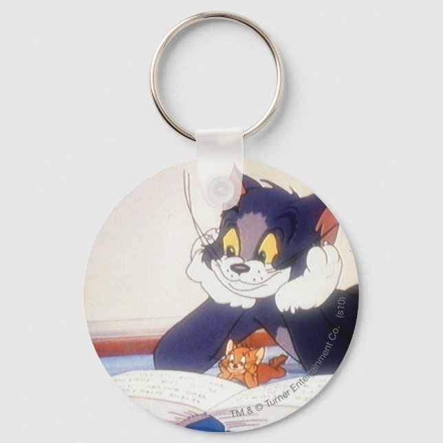 Tom And Jerry Read a Book Key Ring (Front)
