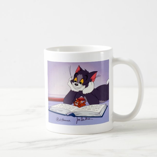 Tom And Jerry Reading Book Autographed Coffee Mug (Right)