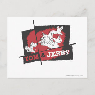 Tom and Jerry Red and Black Postcard