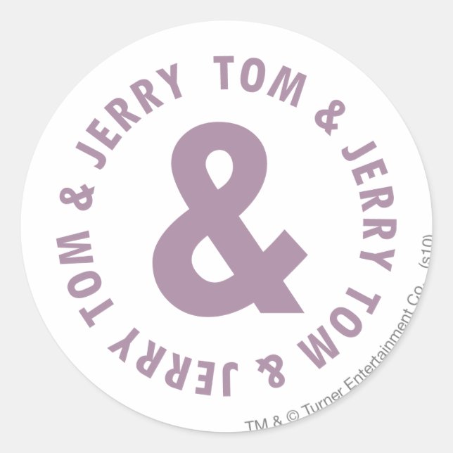 Tom and Jerry Round Logo 10 Classic Round Sticker (Front)