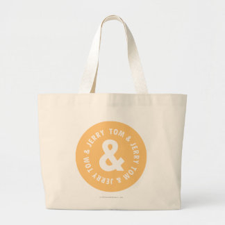 Tom and Jerry Round Logo 5 Large Tote Bag
