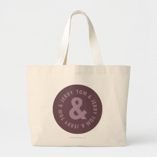 Tom and Jerry Round Logo 9 Large Tote Bag