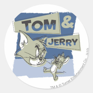 Tom and Jerry Scaredey Mouse Classic Round Sticker